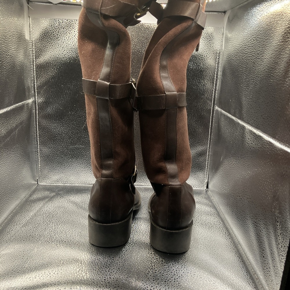 Cole Haan Woman's 7 Brown Leather/Suede Side Zip Boots - Picture 5 of 14